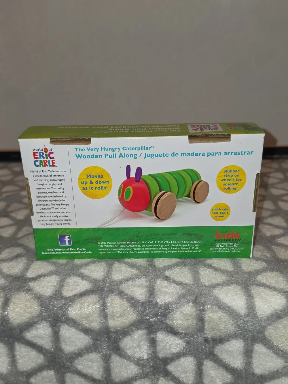 The Very Hungry Caterpillar Wooden Pull Along Toy • Eric Carle • 12+ month • New